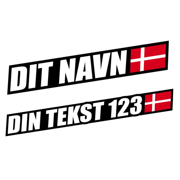 Navne stickers m. dannebrogsflag