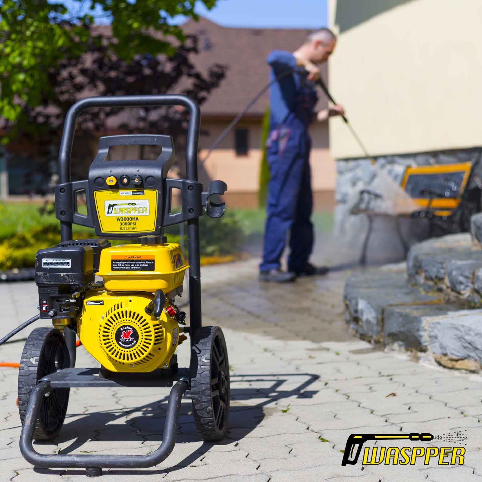 Waspper W3000HA Pressure Washer, Peggas, 5.2 HP, 207 bar / 3.000 PSI - Billede 5