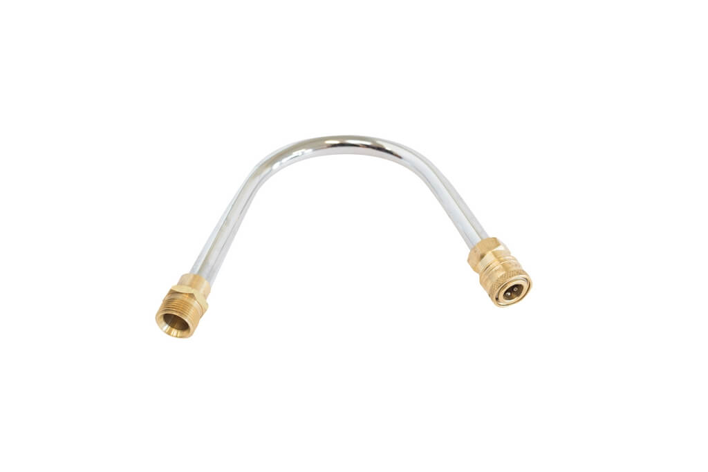 Curved stainless steel extension 38 cm for a spray gun M22x1,5 – M / 1/4“ QC- F SA000-GCM22P