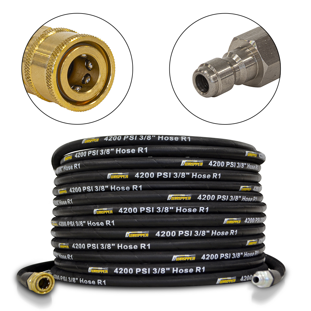 Rubber Hose with Connectors 15m 3/8“ QC – M 3/8“ QC
