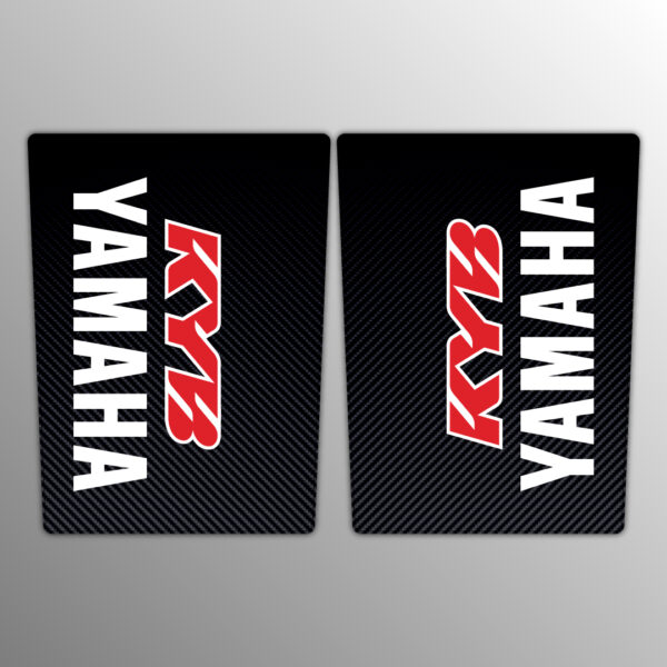 KYB YAMAHA FORK STICKER - CARBON LOOK BACKGROUND